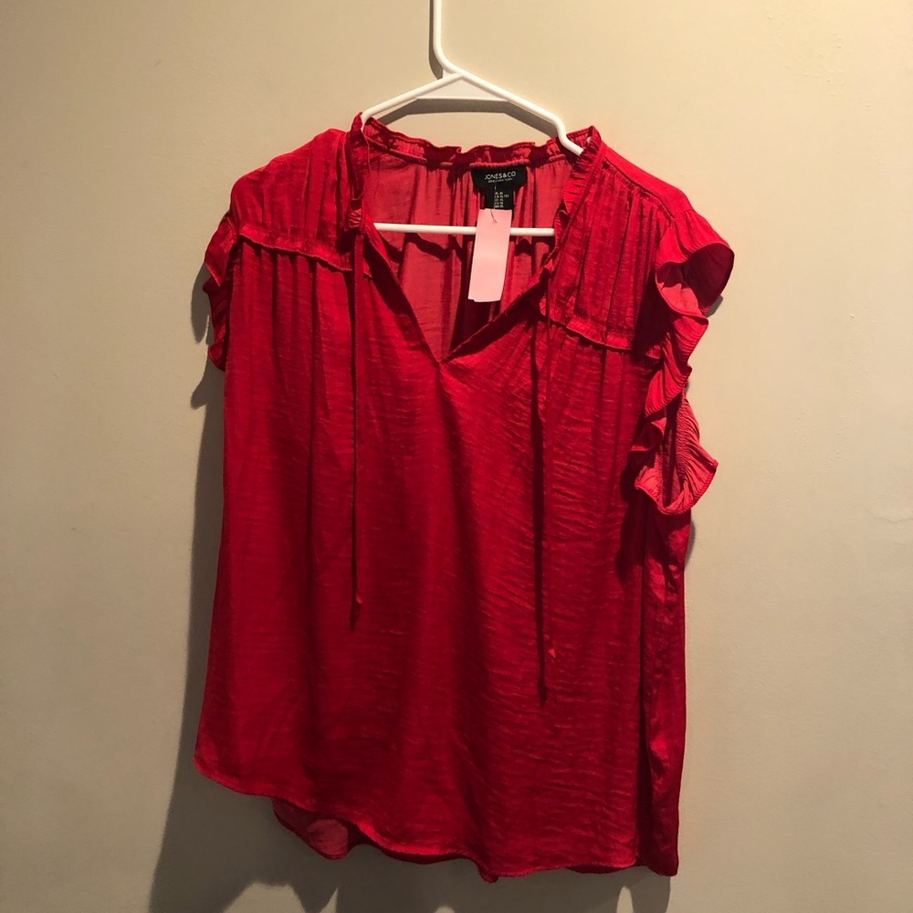 Apt. 9 Scarlet Ruffle Sleeve Blouse